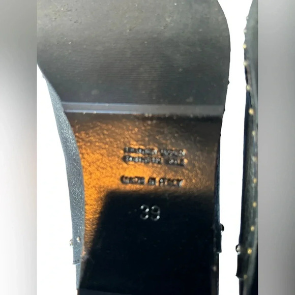 NAPOLEONI Italian Leather Studded Chunky Heel Chelsea Bootie Size 38 8 - Picture 8 of 9